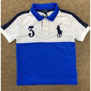Polo Ralph Lauren Shirt Boys 5 Big Pony Colorblock Mesh Preppy Short Sleeve